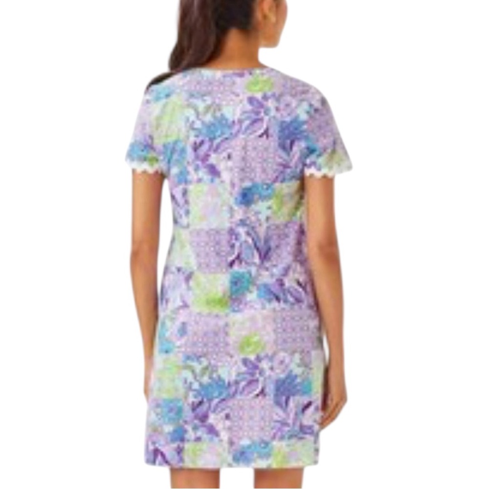 Lilly Pulitzer The Cody Mini Dress Purple Floral Print 100% Cotton NWT XL - Picture 3 of 13